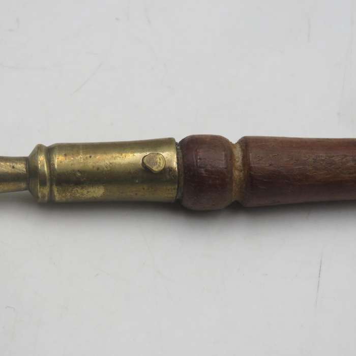 Vintage brass and wood candle snuffer