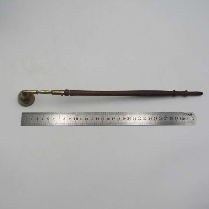 Vintage brass and wood candle snuffer