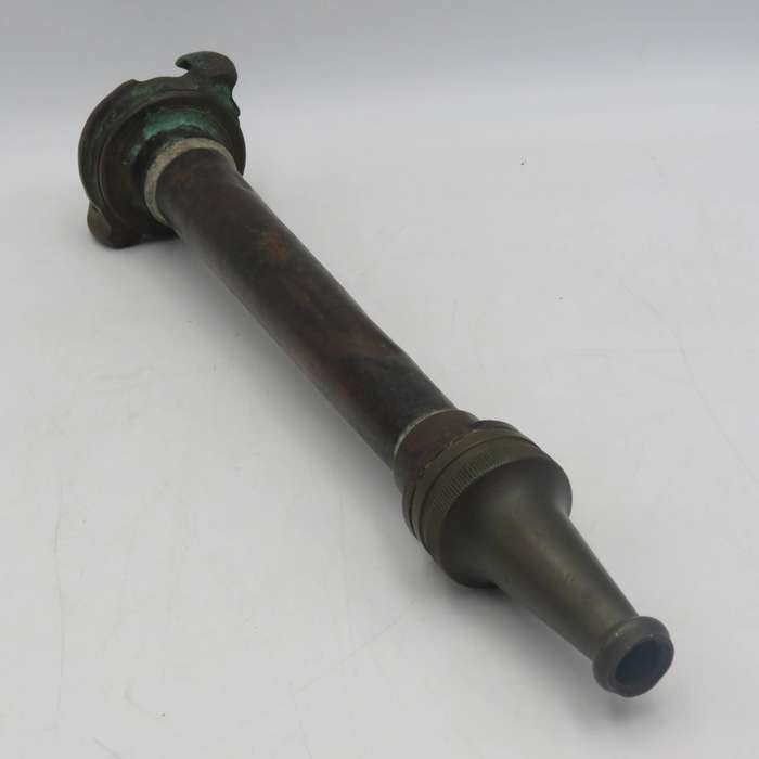 Antique brass fire hose nozzle