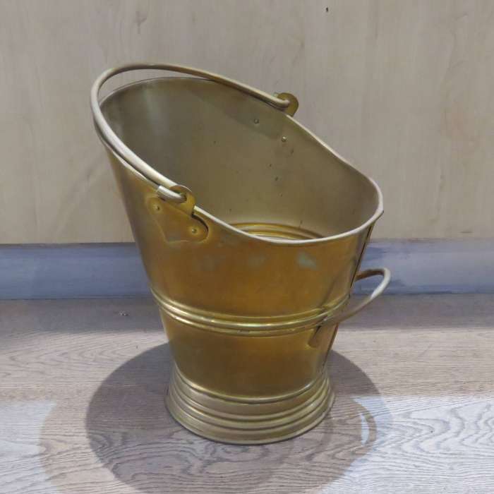 Vintage brass coal scuttle bucket
