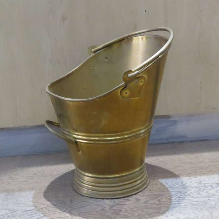 Vintage brass coal scuttle bucket