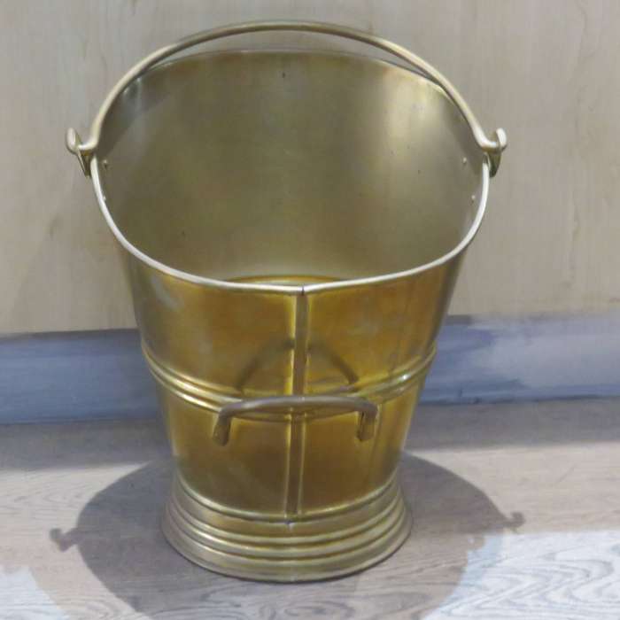 Vintage brass coal scuttle bucket