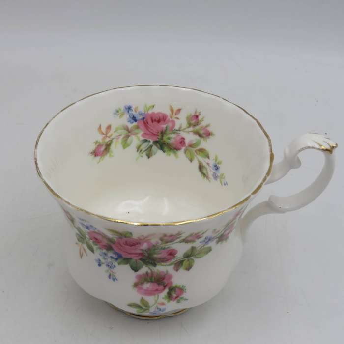Royal Albert Moss Rose porcelain breakfast cup and saucer