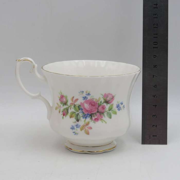 Royal Albert Moss Rose porcelain breakfast cup and saucer