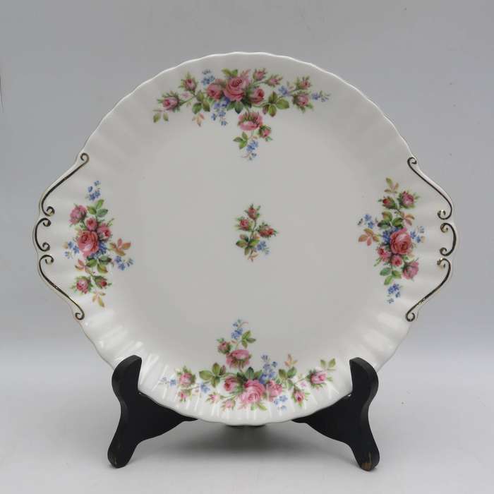 Royal Albert Moss Rose porcelain cake plate