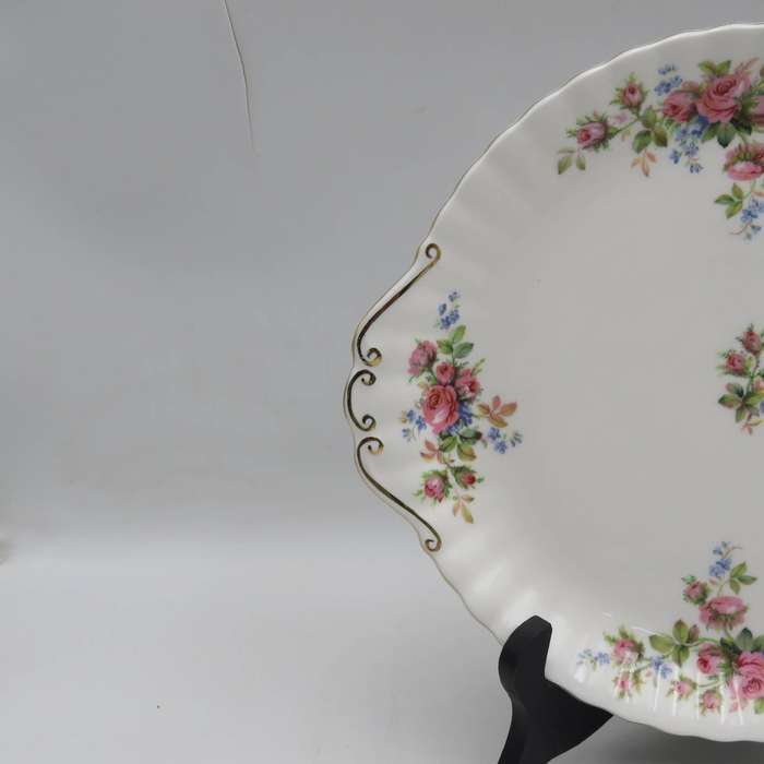 Royal Albert Moss Rose porcelain cake plate