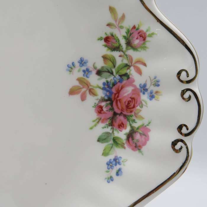 Royal Albert Moss Rose porcelain cake plate
