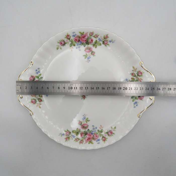Royal Albert Moss Rose porcelain cake plate