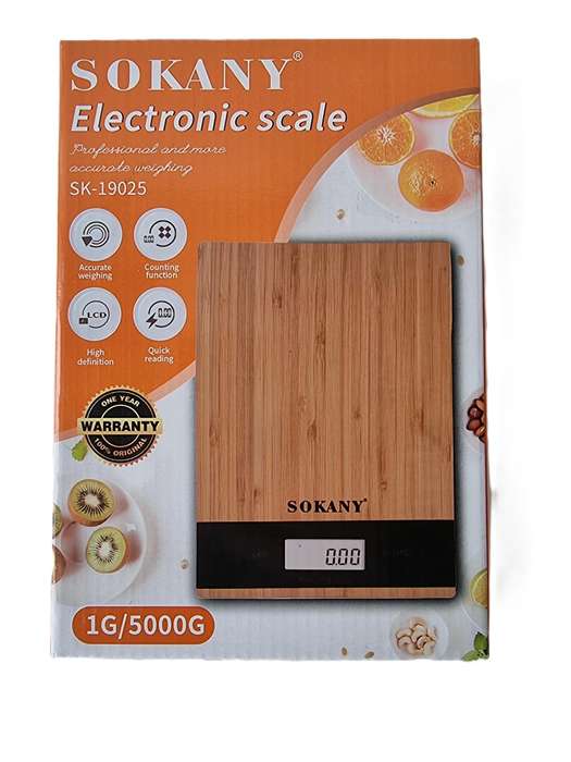 Bamboo Digital Kitchen Scale With HD Screen