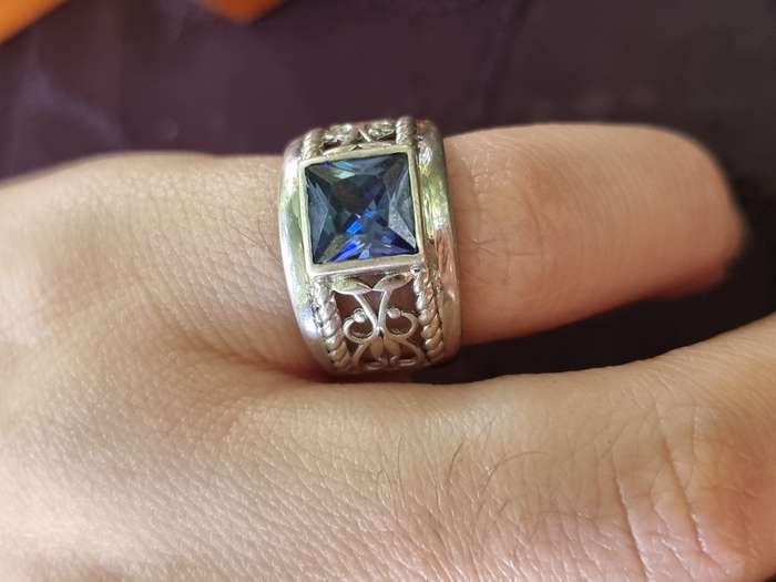 "Blue Sapphire" 925 Sterling Silver Dress Ring