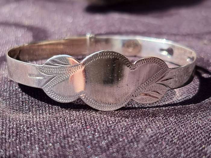 Sterling Silver 925 Baby Bangle. ( Genuine Silver. )