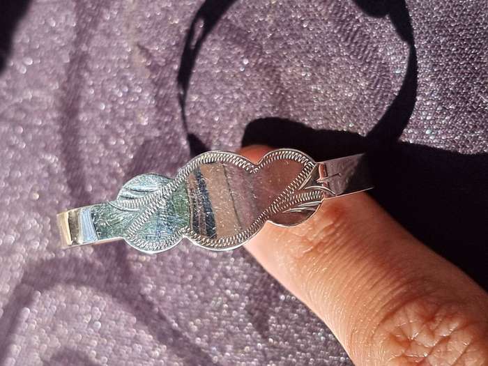 Sterling Silver 925 Baby Bangle. ( Genuine Silver. )