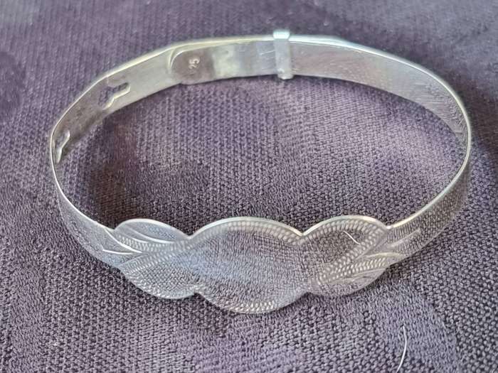 Sterling Silver 925 Baby Bangle. ( Genuine Silver. )