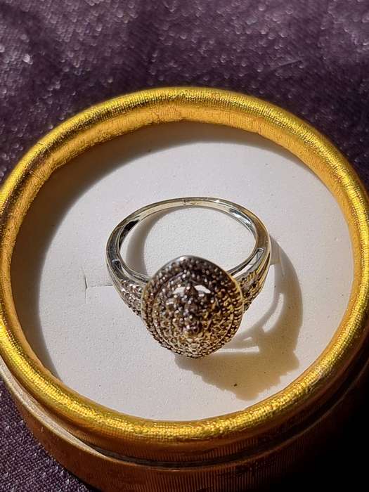 0.50 Carat Genuine Diamond Designer Dress Ring Set In 9 CT. White Gold