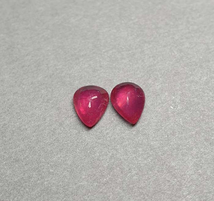 Natural Earth Mined Corundum Ruby -1.40cts Pair