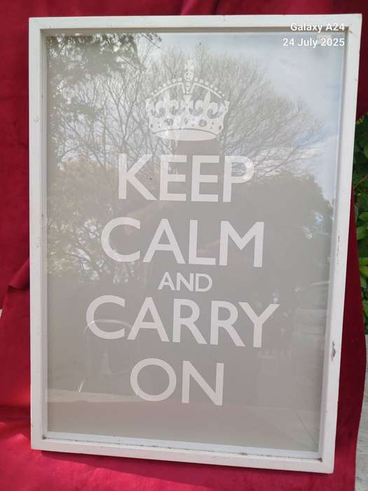 Framed sign "Keep Calm and Carry On"