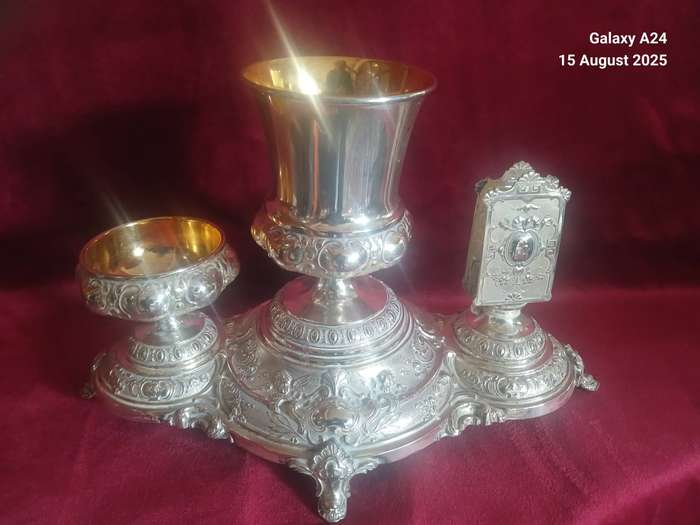 Late 19th century WMF gentleman's desk top smoking companion
