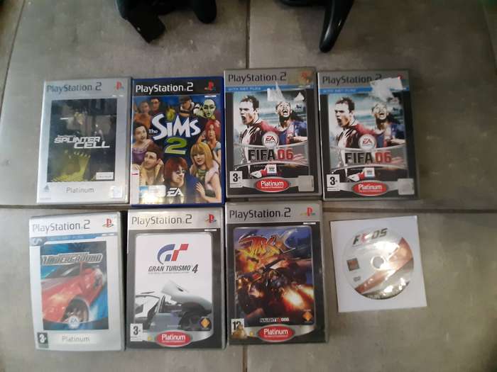 2x Original Sony Playstation 2 Slim's + 3 Controllers + 8 Games & more - Great Working Condition