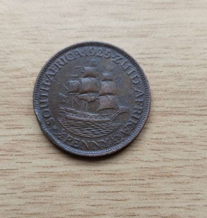 South Africa 1925 Half Penny. Rare date.