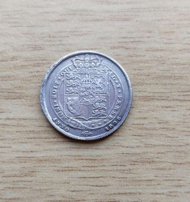 Great Britain 1825 King George 1111 Silver Sixpence. Good condition.