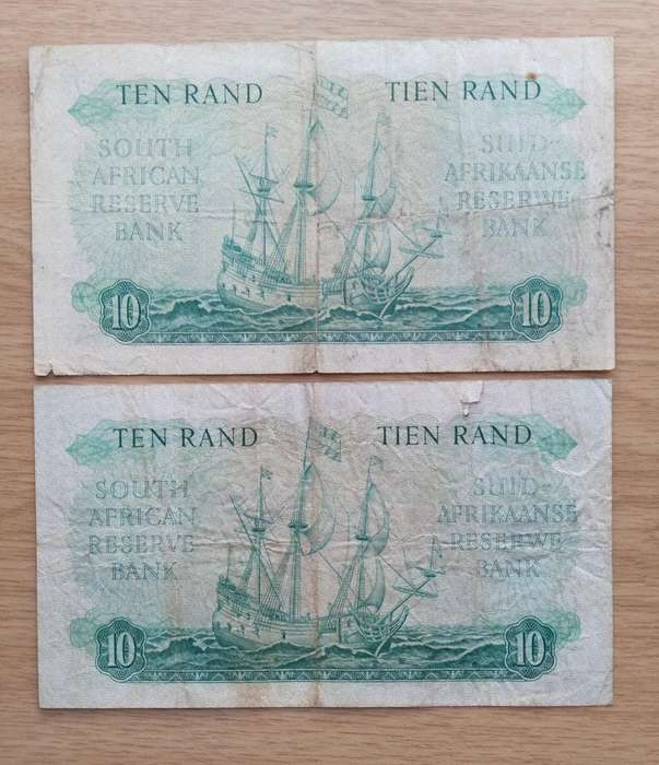 South Africa M.H. de Kock and G. Rissik old R10 Bank Notes. One bid takes all.