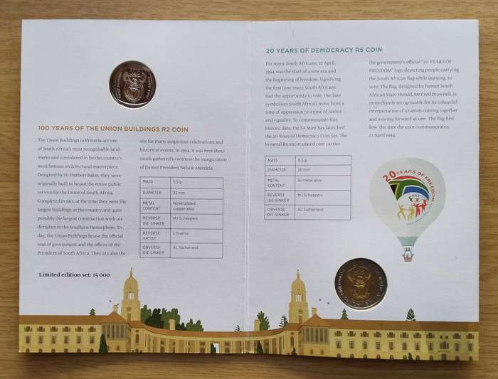 South Africa 20 Years of Democracy Coin Set.