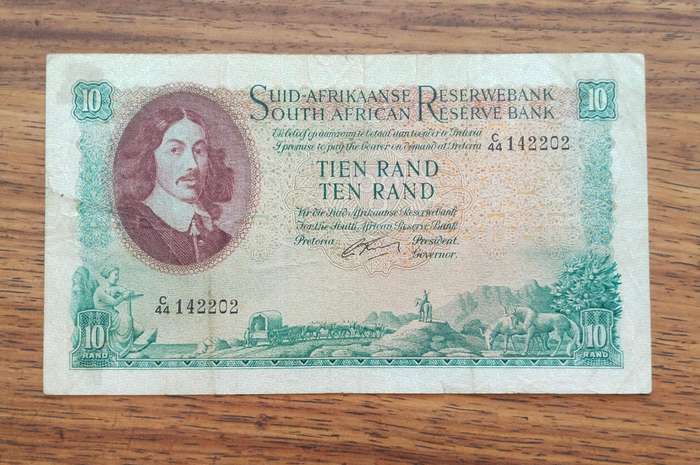 South Africa G Rissik old R10 Bank Note. (202)