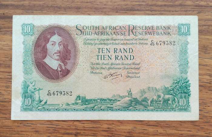 South Africa G Rissik old R10 Bank Note. (382)