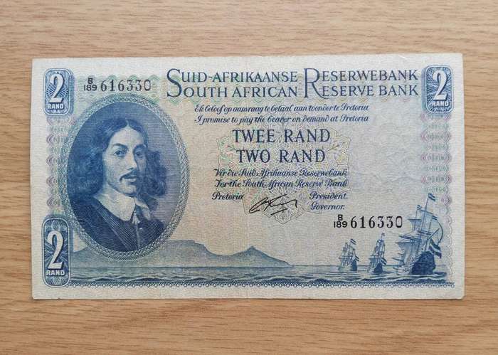 South African G. Rissik Better Grade old R2 Bank Note. (330)