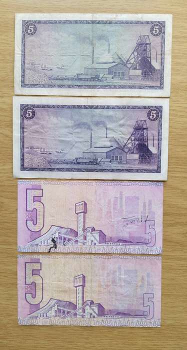 South Africa Collection of 4 Different governor's R5 Bank Notes. One bid takes all.