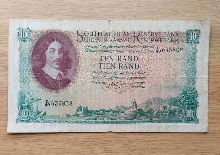 South African G. Rissik old R10 Bank Note. (808)