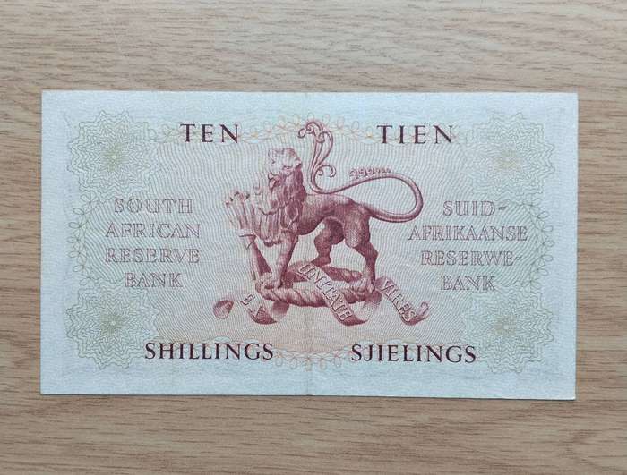 South Africa M.H. de Kock 18.10.56 Old Ten Shillings Bank Note. Great Condition. (072)