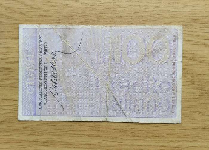 Italy 1967 Old 100 Lira Bank Note.