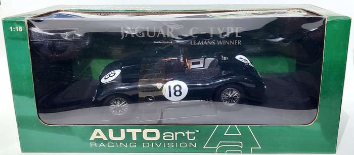 **Mint/Boxed** 1/18 AutoArt Racing Division Jaguar C Type LeMans Winner 1953 Racing Green (85387)