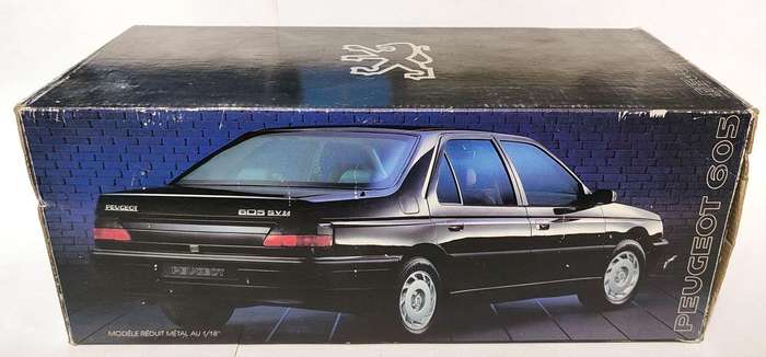 **PRE-LOVED/BOXED** 1/18 Vintage Solido Peugeot 605 SV24 Blue (8502)