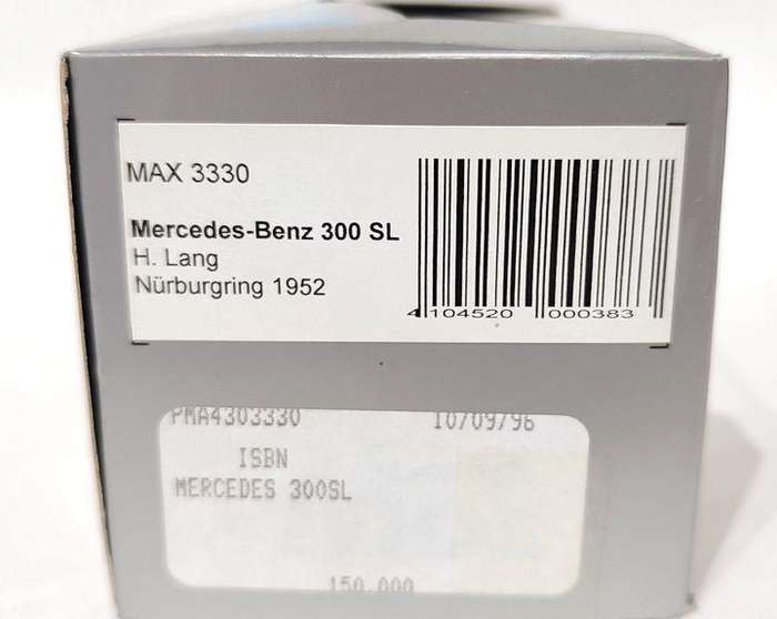 **MINT/PRE-LOVED** 1/43 Models Max Mercedes-Benz 300 SL H. Lang Nürburgring 1952 (MAX3330)