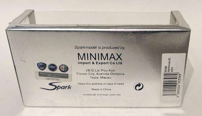 *PRE-LOVED* 1/43 Spark Alfa Romeo 8C 2004 (S0396) - Right Mirror Missing