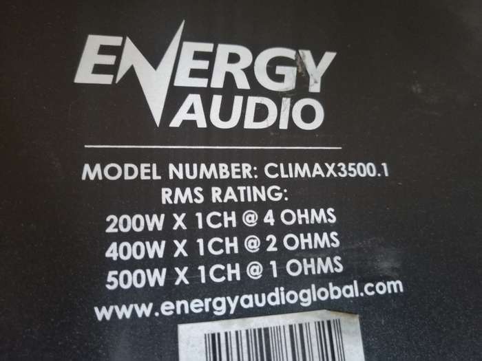 Energy Audio CLIMAX3500.1 Monoblock Amplifier