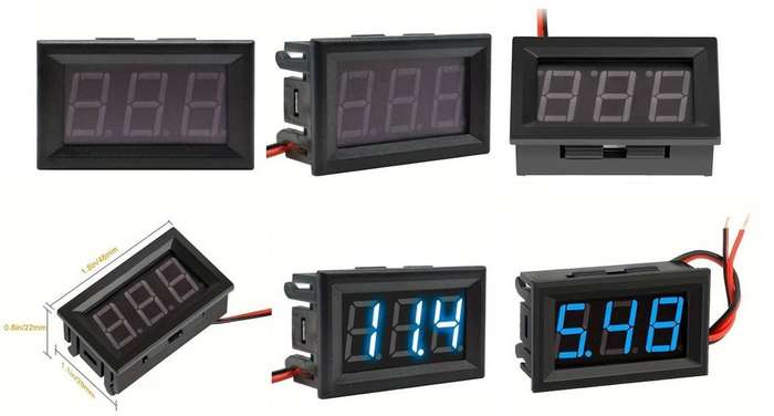 Digital Voltmeter DC 4.5-30V - Blue