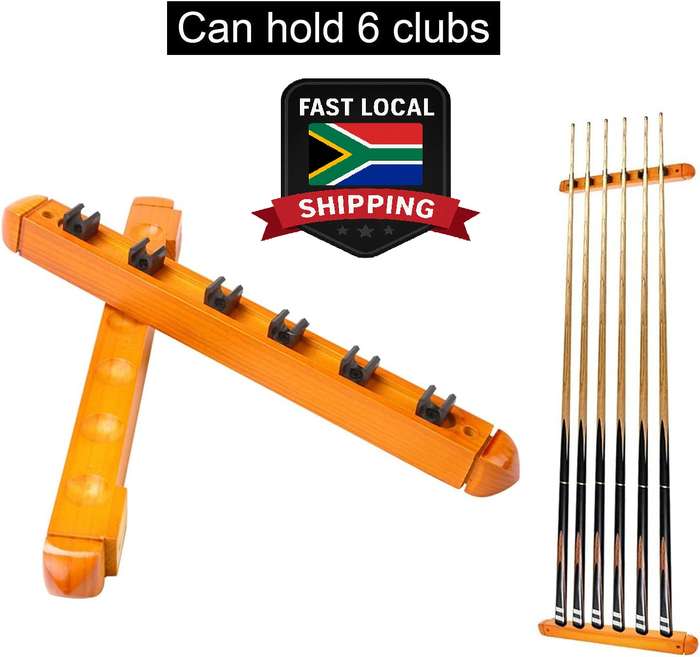 Pool Cue Rack Wooden Fits 6 Cues (Wall Mounted)
