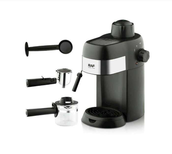RAF 800W Italian 3.5-bar Coffee Maker with Milk Steamer