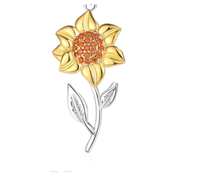 925 Sterling Silver Sunflower Pendant Necklaces