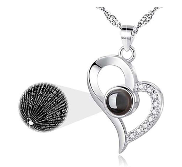 925 Sterling Silver Asymmetrical Heart Necklace Pendant Necklaces