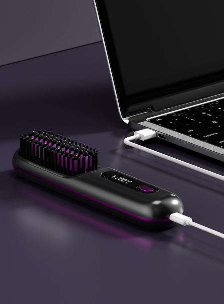Rechargeable Cordless Hair Straightener Brush, Hot Comb Hair Straightener