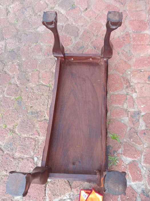 Solid Imbuia coffee table, ball and claw legs