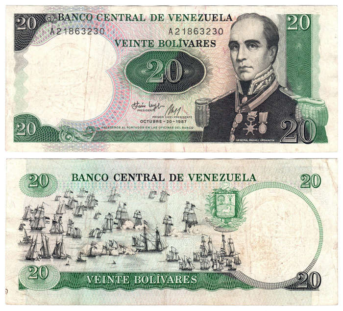 Venezuela - 20 Bolivares 1987 VF