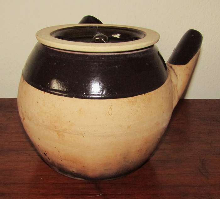 Vintage Partially Glazes Japanese Kyusu Side Handled Tea Pot