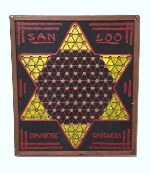 Vintage Two-Sided San Loo Chinese Checker Board - Northwestern Products Co., St. Louis (No Marbles)