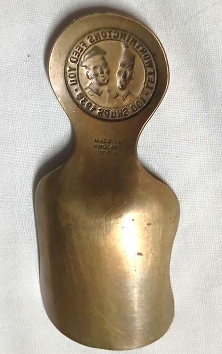 Rare Vintage 1938 Worthington's 'Sam & Pete' Brass Tea Caddy Spoon
