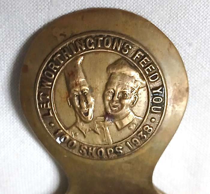 Rare Vintage 1938 Worthington's 'Sam & Pete' Brass Tea Caddy Spoon